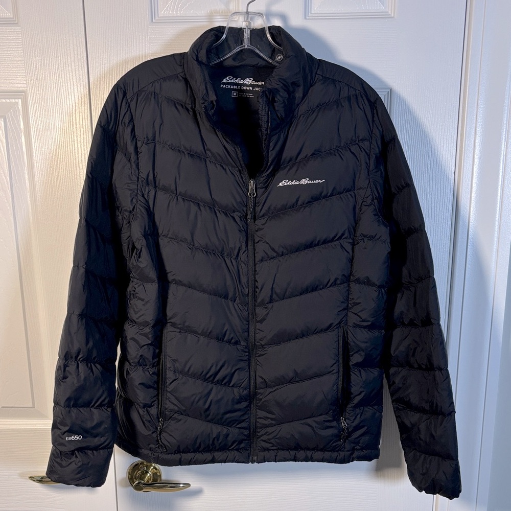 Eddie Bauer Womens Midweight Chevron Quilt Down Jacket EB650 Medium